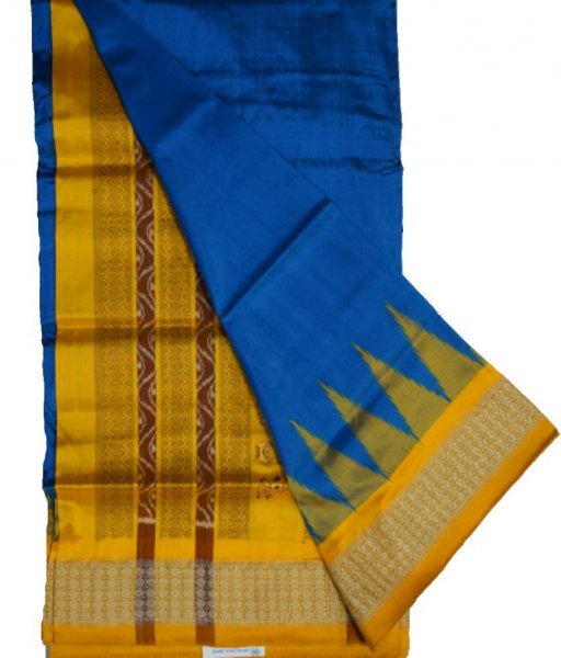 Sky Bomkai Silk Saree